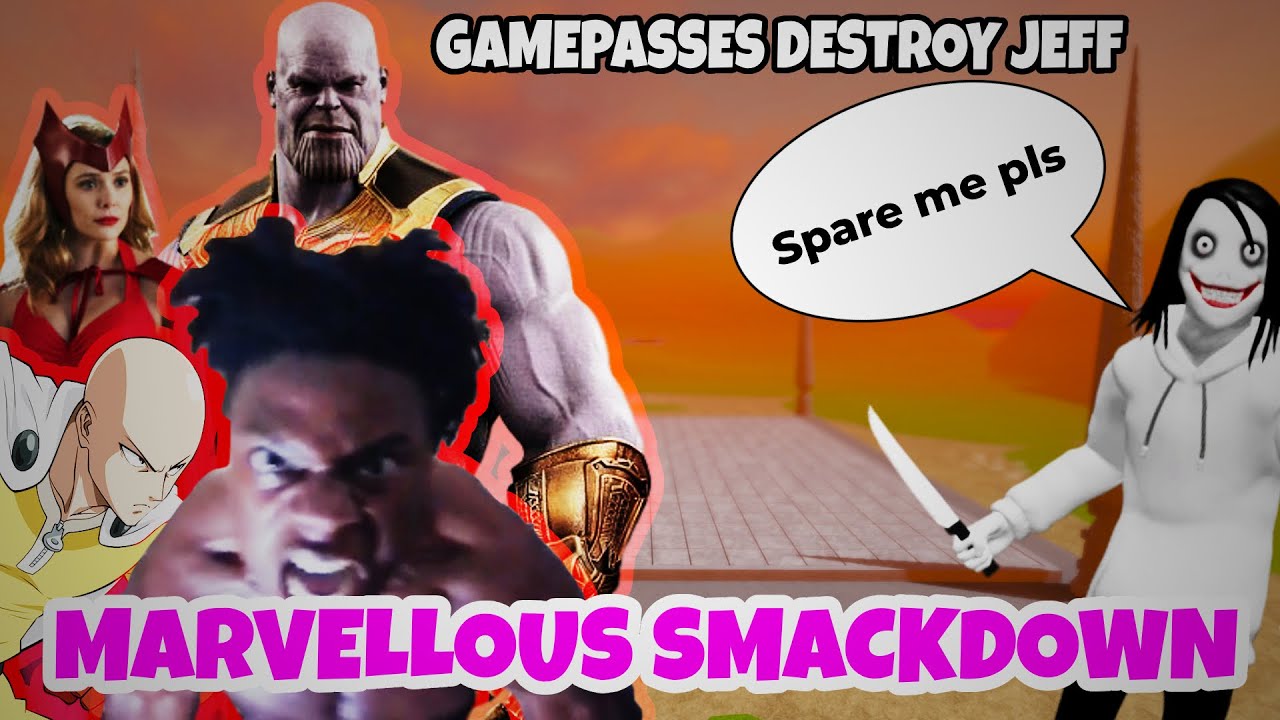 Jeff The Killer Gets Destroyed By All Gamepasses in Marvellous Playground... (Roblox)