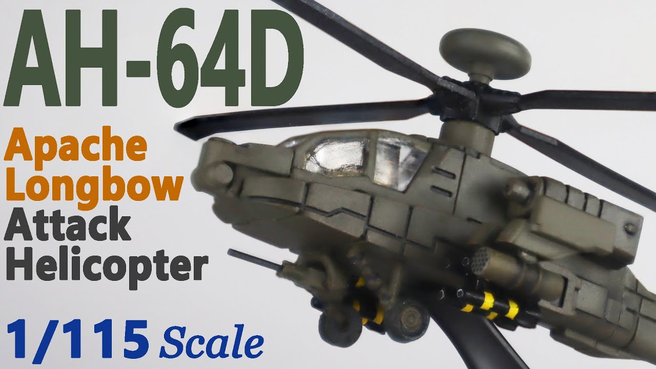 AH-64D Apache Longbow attack helicopter 1/115 scale model full build