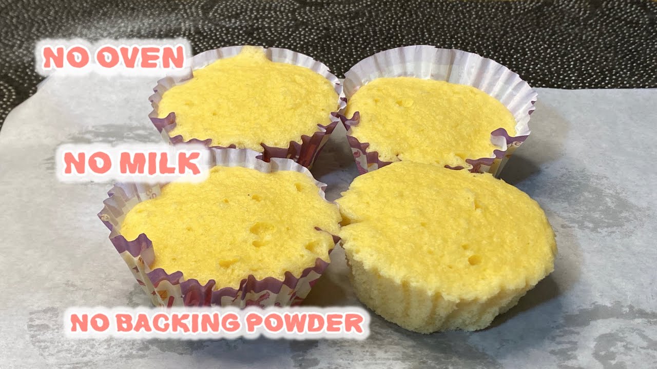 No oven, No Milk, No Backing powder Just 3 Ingredients  easy to Make   “ Steam Cupcakes “