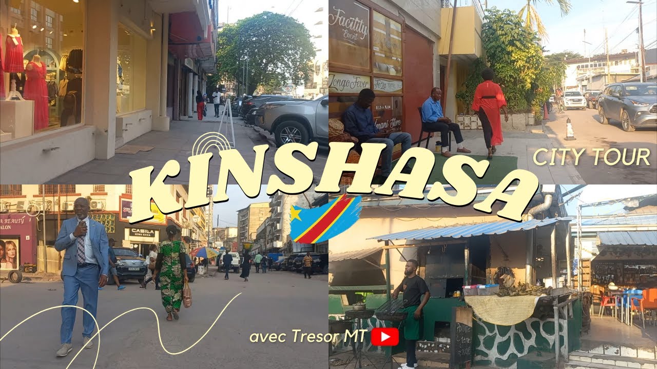Marcher dans les rues de la ville de Kinshasa 🇨🇩 un lundi dans commune de La Gombe