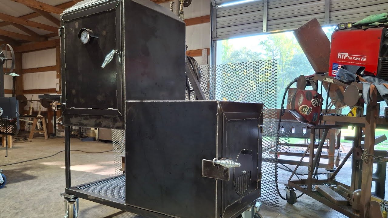 Offset vertical smoker build with insulated fire box