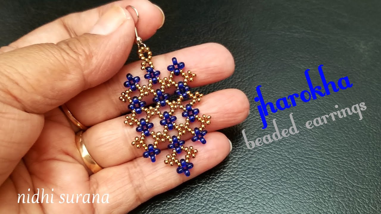 ⚜️ Jharokha, Beaded Earrings || DIY Seed bead earrings/ aretes tutorial (0237)