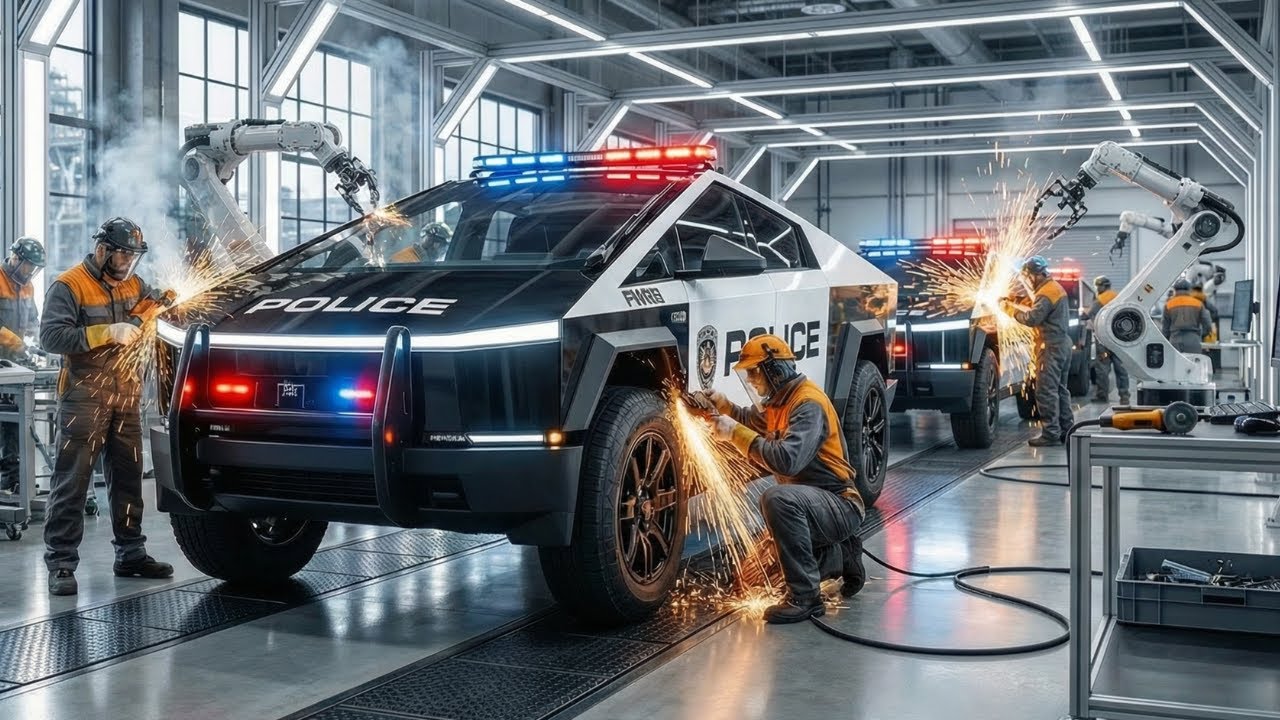Inside Tesla’s Armored Cybertruck Police Factory How Bulletproof EVs Are Built (Full Process)