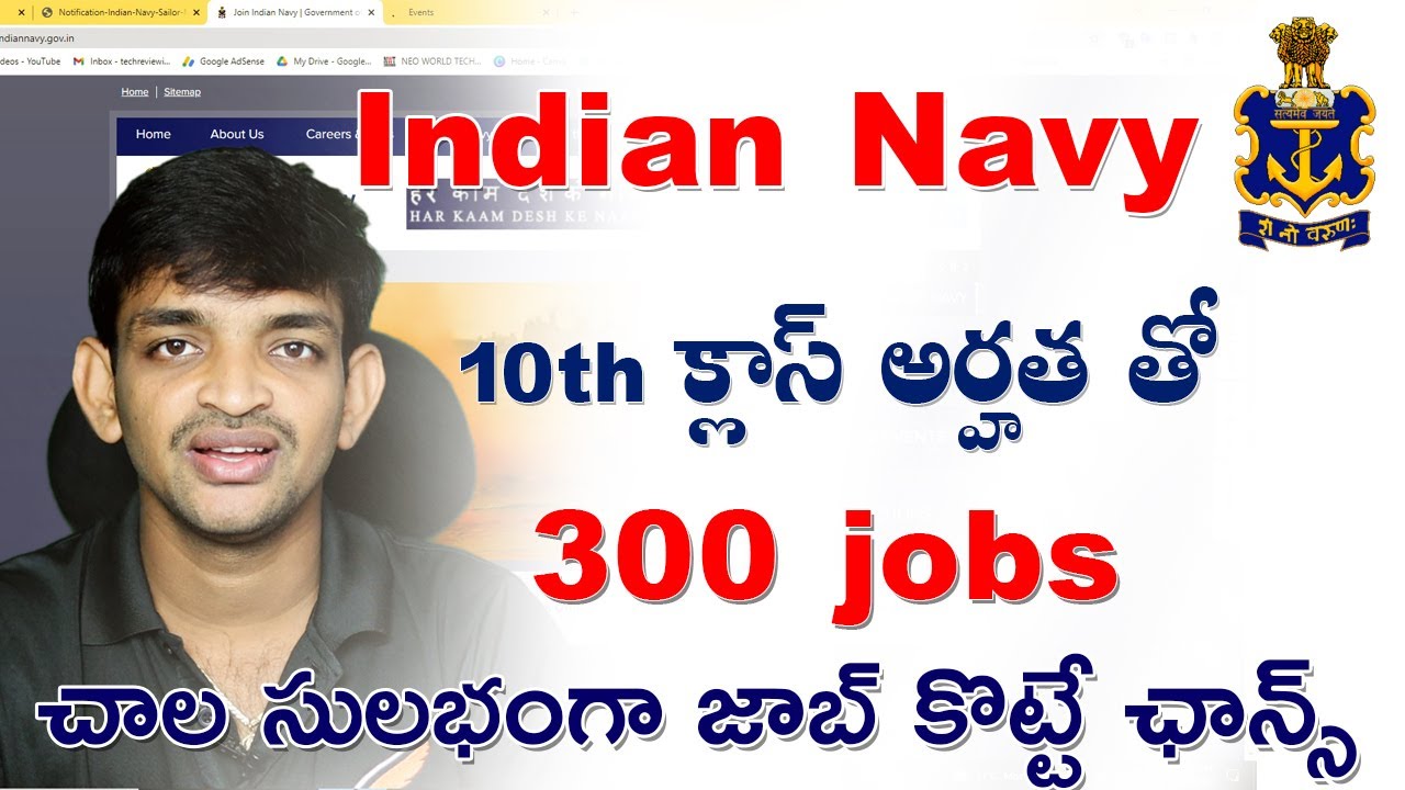 Indian Navy 300 Sailors Posts Recruitment 2021 || Central Govt Jobs