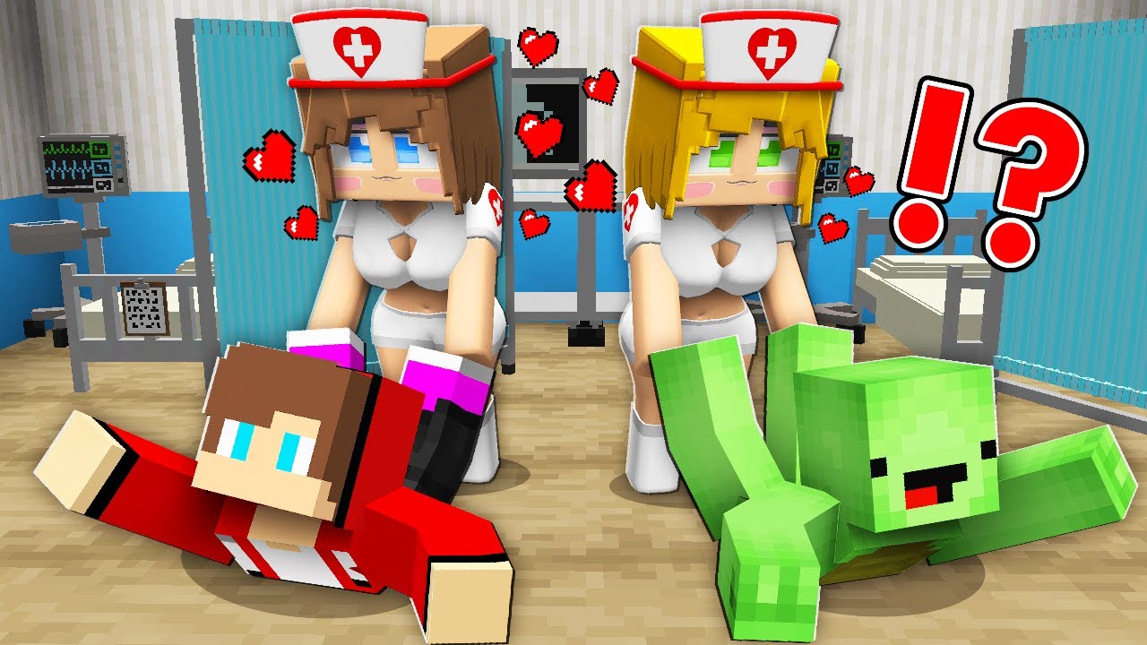 NURSE Girls TRAPPED for Mikey and JJ in HOSPITAL - Maizen in Minecraft