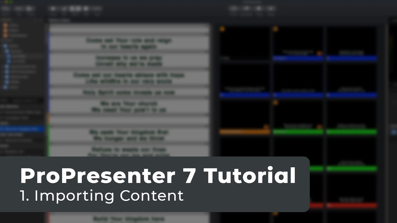 1. Importing Content // ProPresenter 7 Tutorial