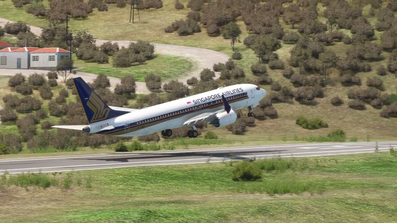 Singapore Airlines Boeing 777-200 Takeoff from Juancho E. Yrausquin Airport | Flight Simulator