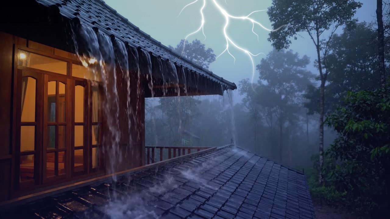 No Ads Rain Sounds for Sleeping – Instant Deep Sleep Rain & Thunder (8 Hours)