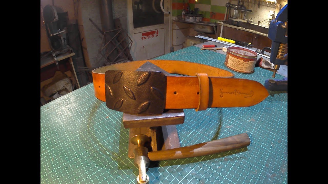 Брутальная бляха и кожаный ремень своими руками.. Leather belt handmade
