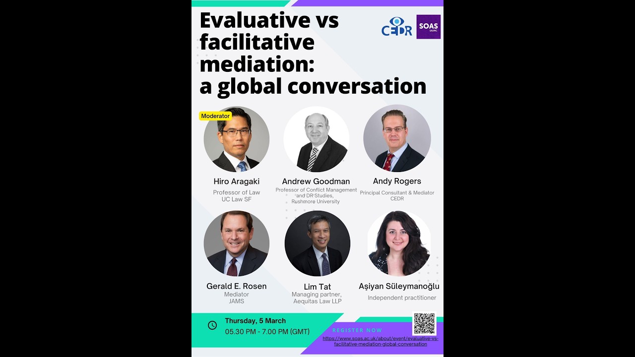 Evaluative vs Facilitative Mediation — A Global Conversation