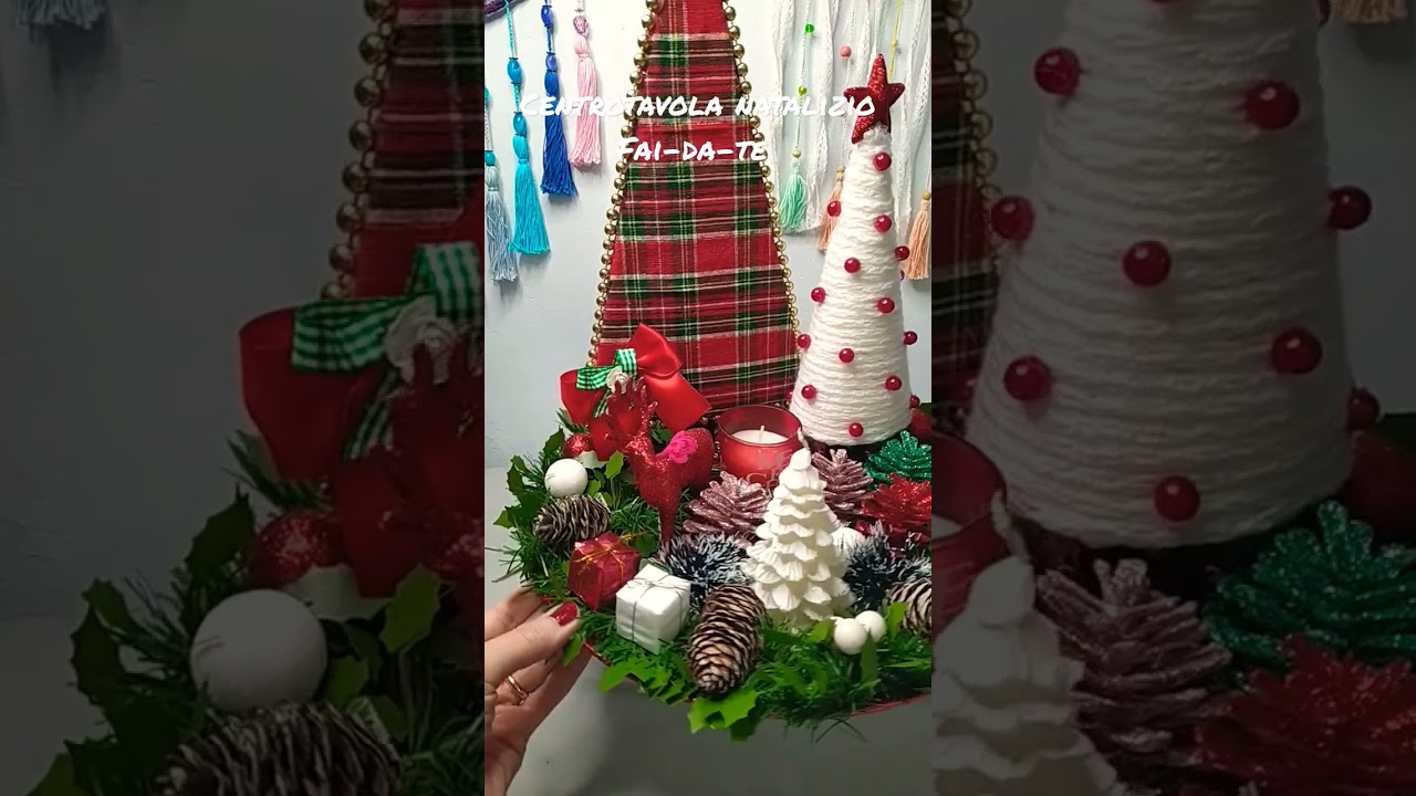 Centrotavola natalizio Fai-da-te #shorts #christmasdecorations #centerpiecechristmas #crochet