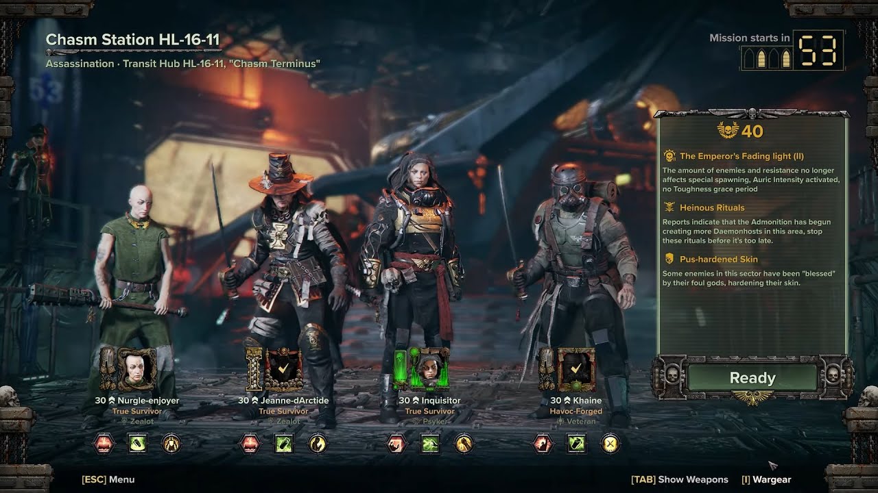 Auric Havoc 40 ║ Chasm Station ║ Psyker Combat Blade + Voidblast Staff 1.8.1 #Darktide #warhammer40k