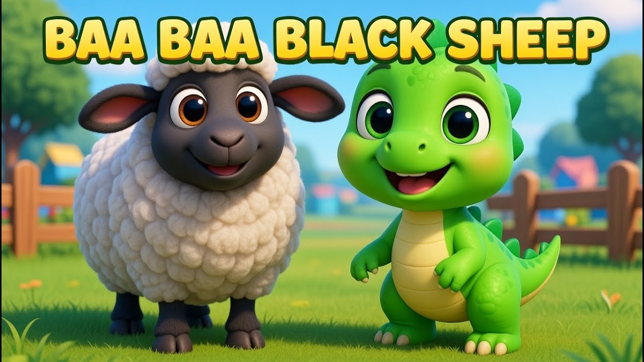 Baa Baa Black Sheep 🐑🎵 | Sing with Tinku the Cute Dino | Kids Rhyme