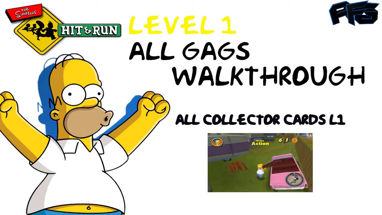 The Simpsons Hit and Run Walkthrough - Level 1 - All Gags [HD]