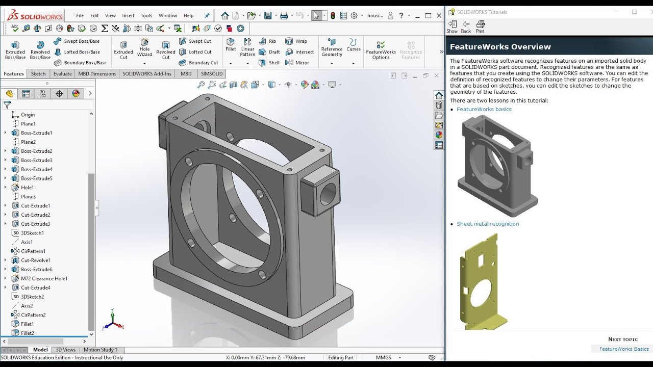 SolidWorks : FeatureWorks : 11.2