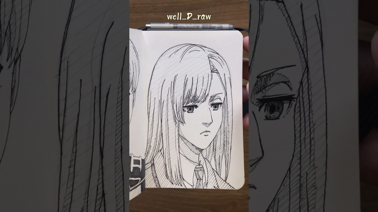 [ASMR] Drawing Annie 🏃🏼&zwj;♀️ - Attack on Titan #satisfying #shorts #asmr