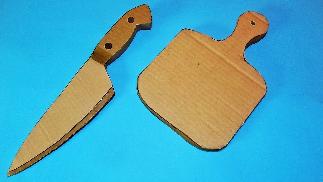 Cara membuat pisau dari kardus plus talenan | How to make Cardboard Knife