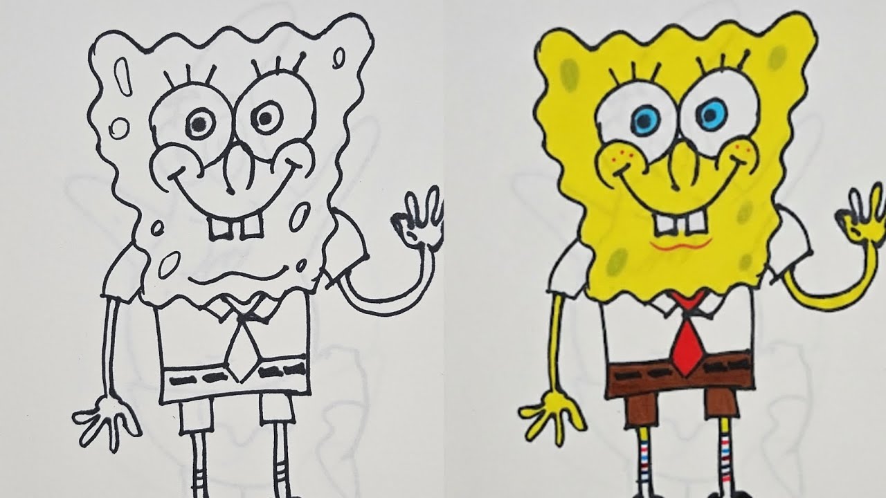 How to Draw SpongeBob SquarePants 🧽 | Step by Step Drawing for Kids