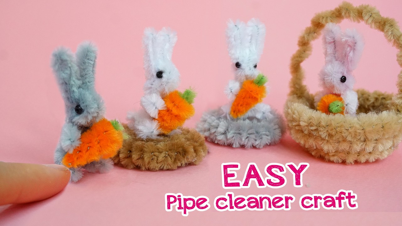 OMG So Cute! Pipe Cleaner Bunny Basket DIY (Easy 5-Minute Craft)