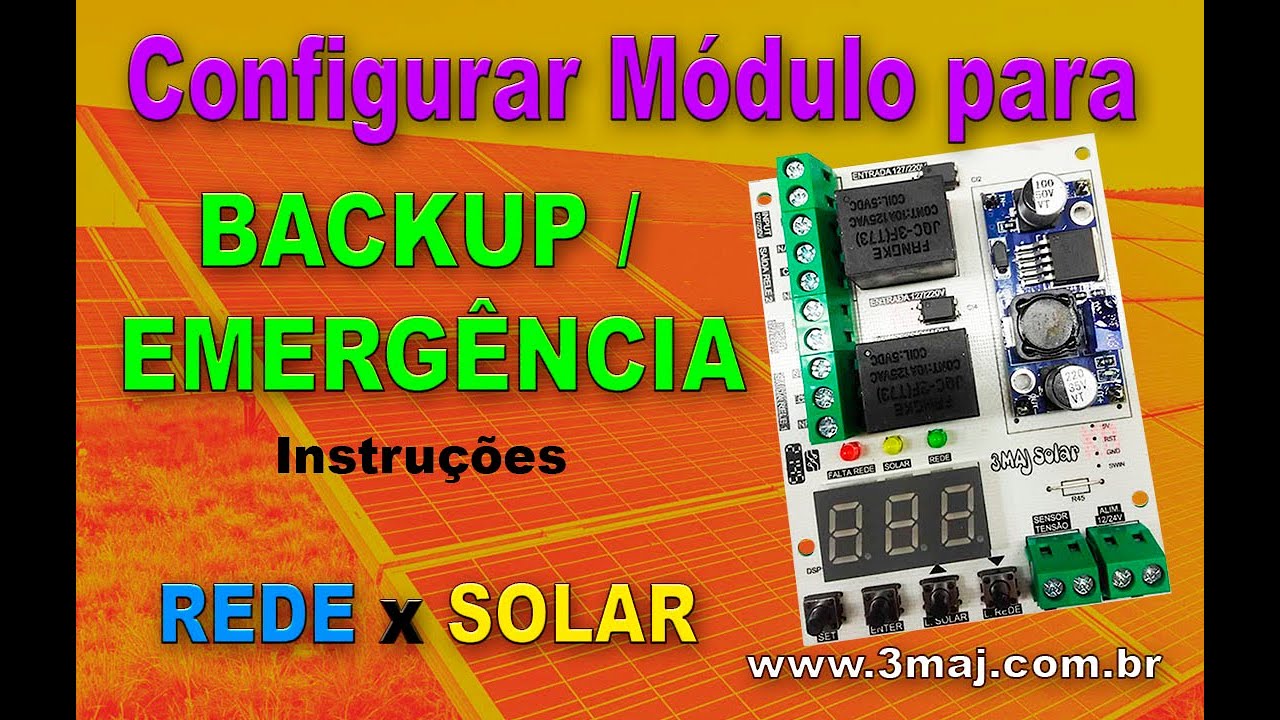 Programando Quadro Transferência Solar para Backup Emergência