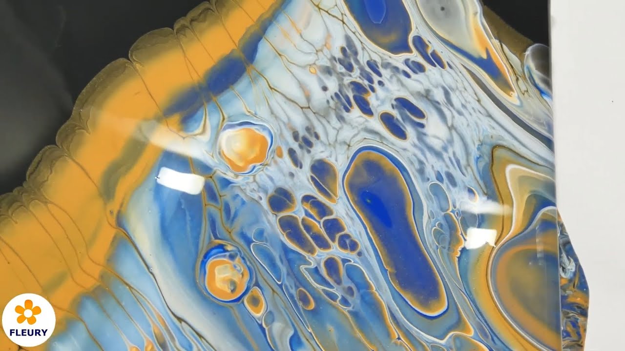 Acrylic Pouring mit Trichter. Negative space pour ⬛☯️ | Acrylgiessen Tutorial (Deutsch)