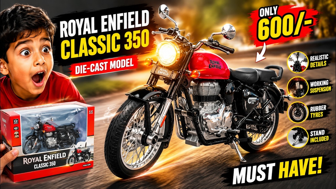 Royal Enfield Classic 350 Diecast 🚩 Unboxing & Detailed Review | Looks Like Real Bike 🏍️