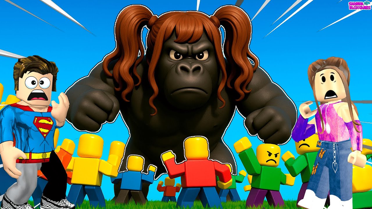 VIREI GORILA🦍 E LUTEI CONTRA 100 HUMANOS🧍ROBLOX