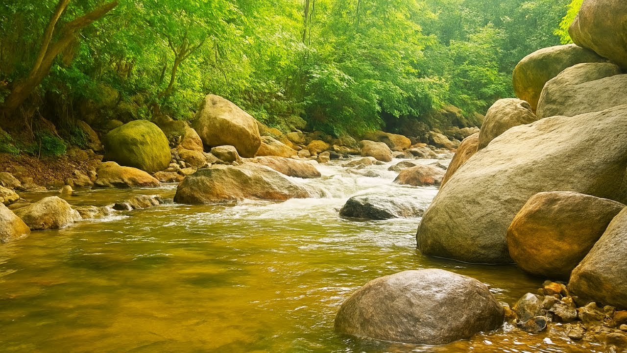 🌊🌿 Peaceful Jungle River Flow | Relaxing Nature Sounds of Water and Forest Ambience ✨