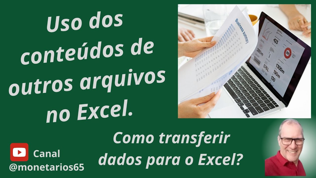 COMO COPIAR DADOS PARA O EXCEL: Use no Excel, informações do Word, PDF, SQL, dados da Internet,...