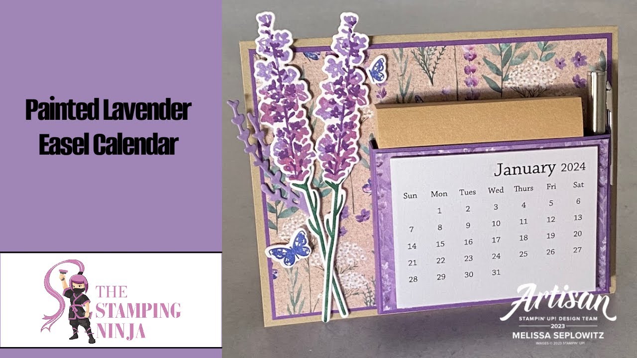 Painted Lavender Easel Calendar