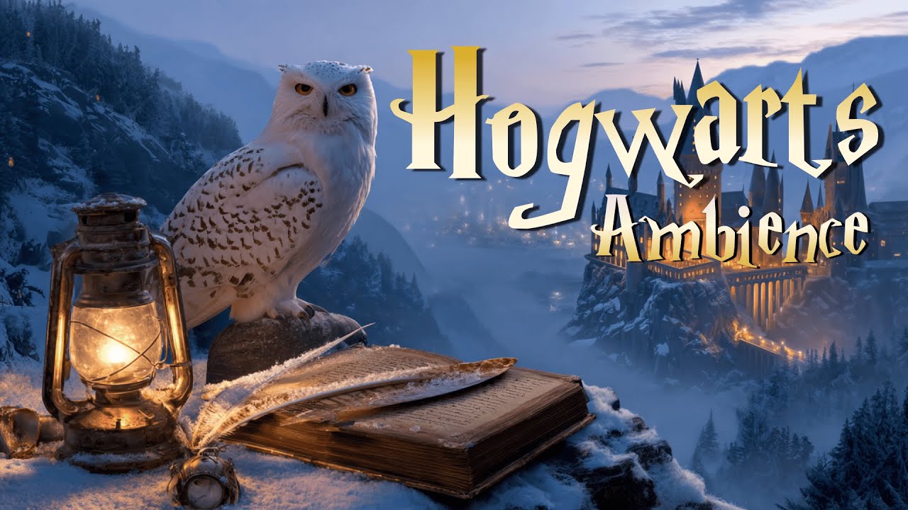 You Can Hear Magic at Hogwarts ❄️ Enchanted Night Music & Harry Potter Winter Ambience🌙