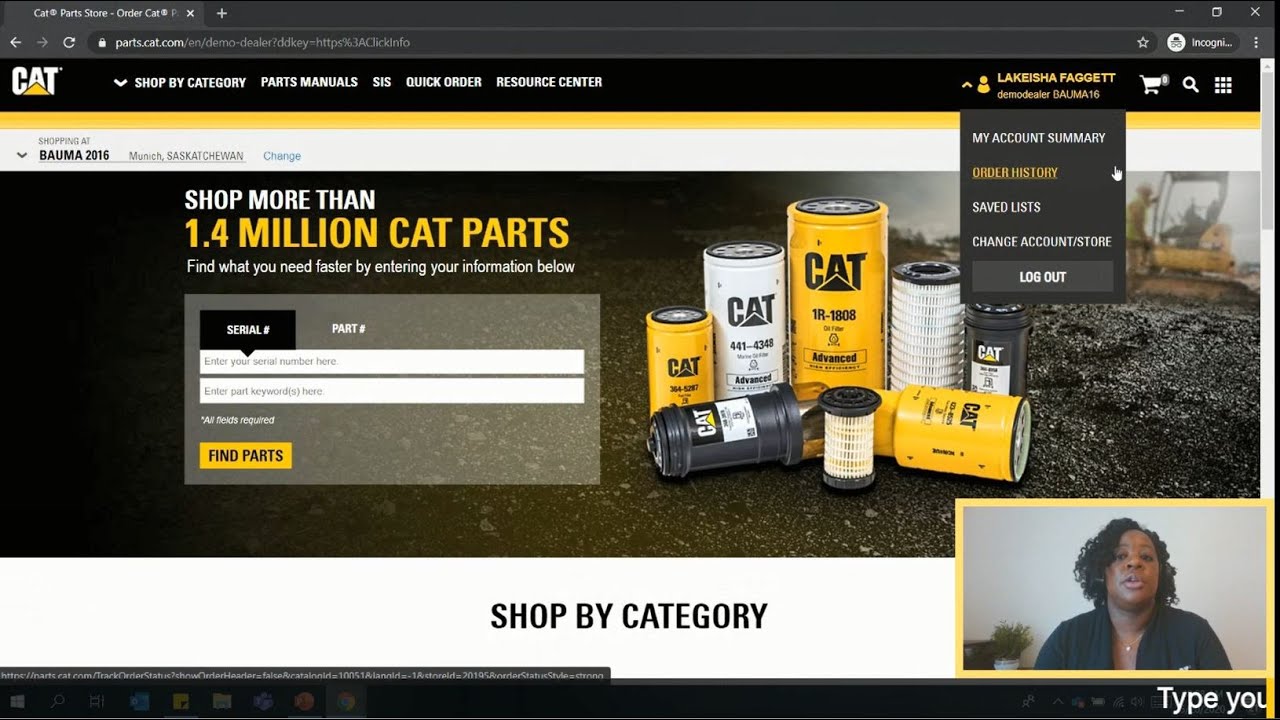 Cat&reg; At Home Series &ndash; Learn to Buy Parts Online with Ecommerce Specialist Lakeisha Fagget