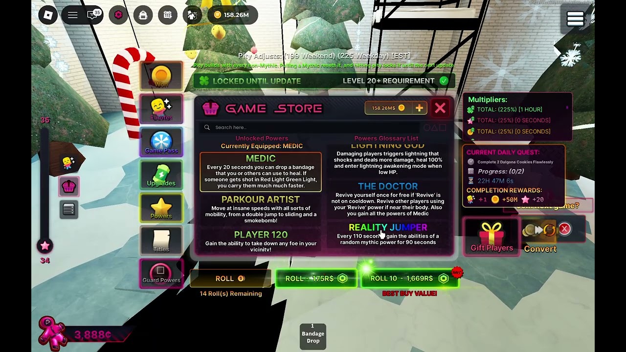 24 Power Rolls Getting Pity Roll, and Got Teleporting Gambit (Lag)