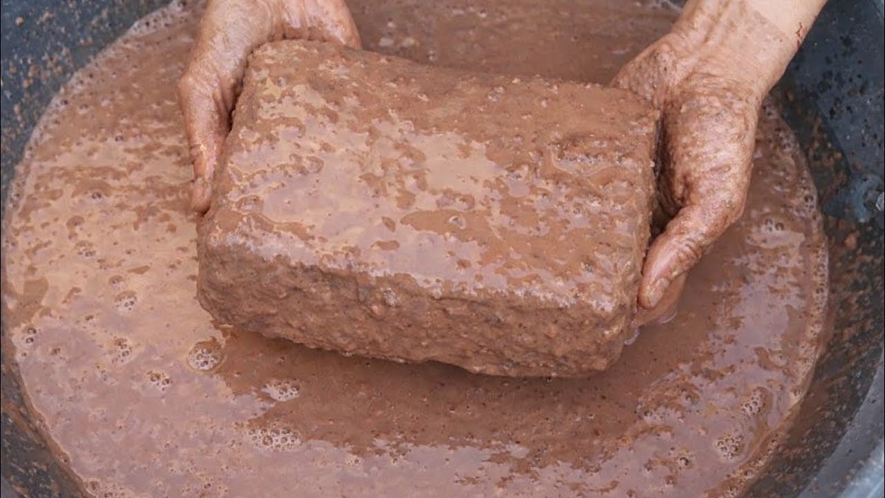 New : stoney sand cement texture water crumbling 💦 and claypot crumbling #asmr#satisfying 