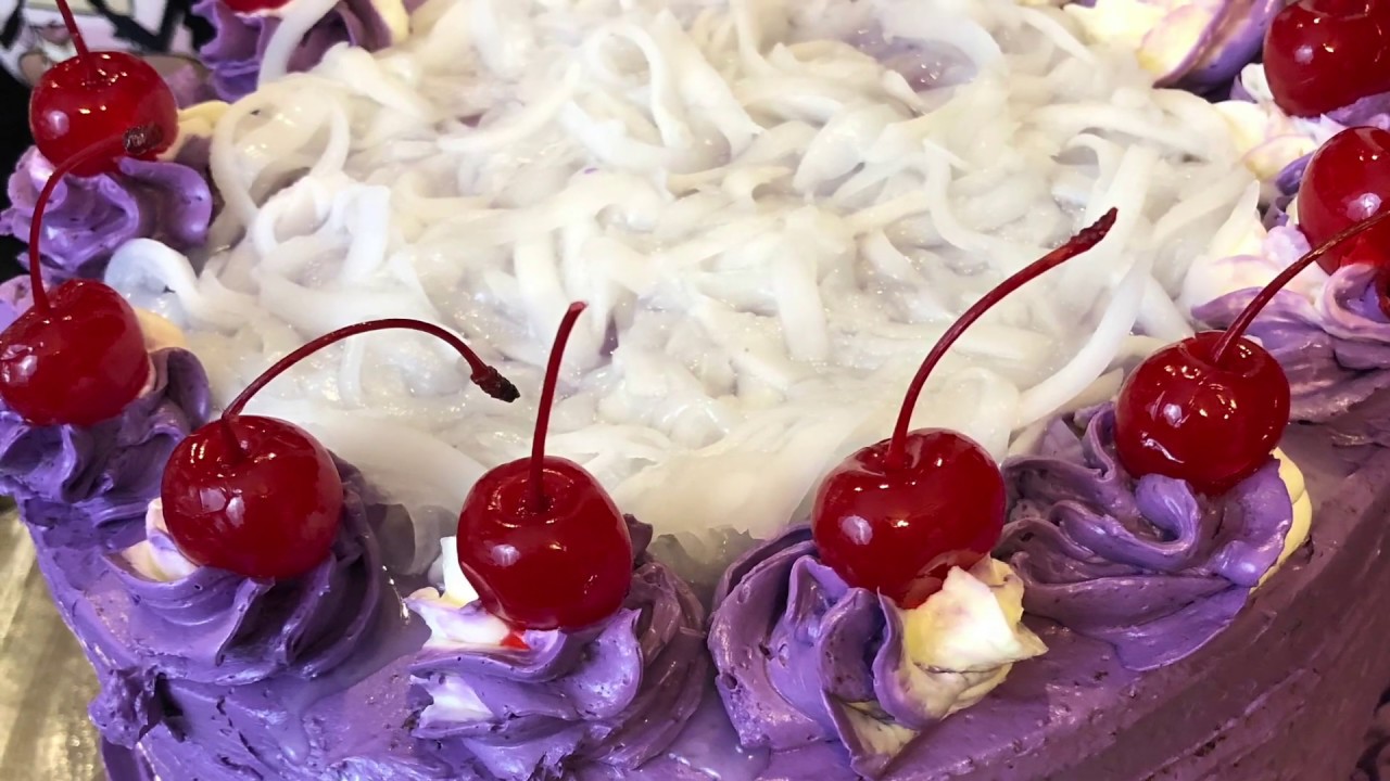 How to make Ube Macapuno cake