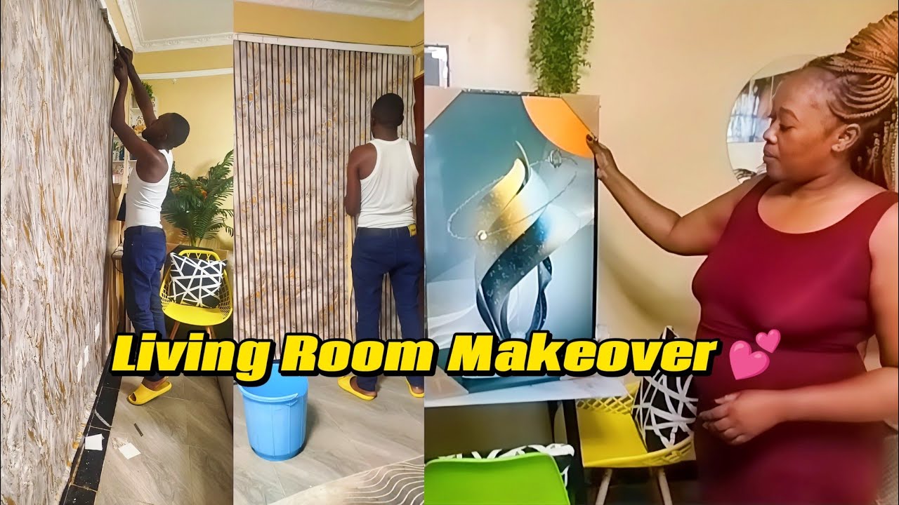 Maandamano Makeover! 🏡 Madam Jane & Hubby Transform Their Living Room with Stunning Wallpapers