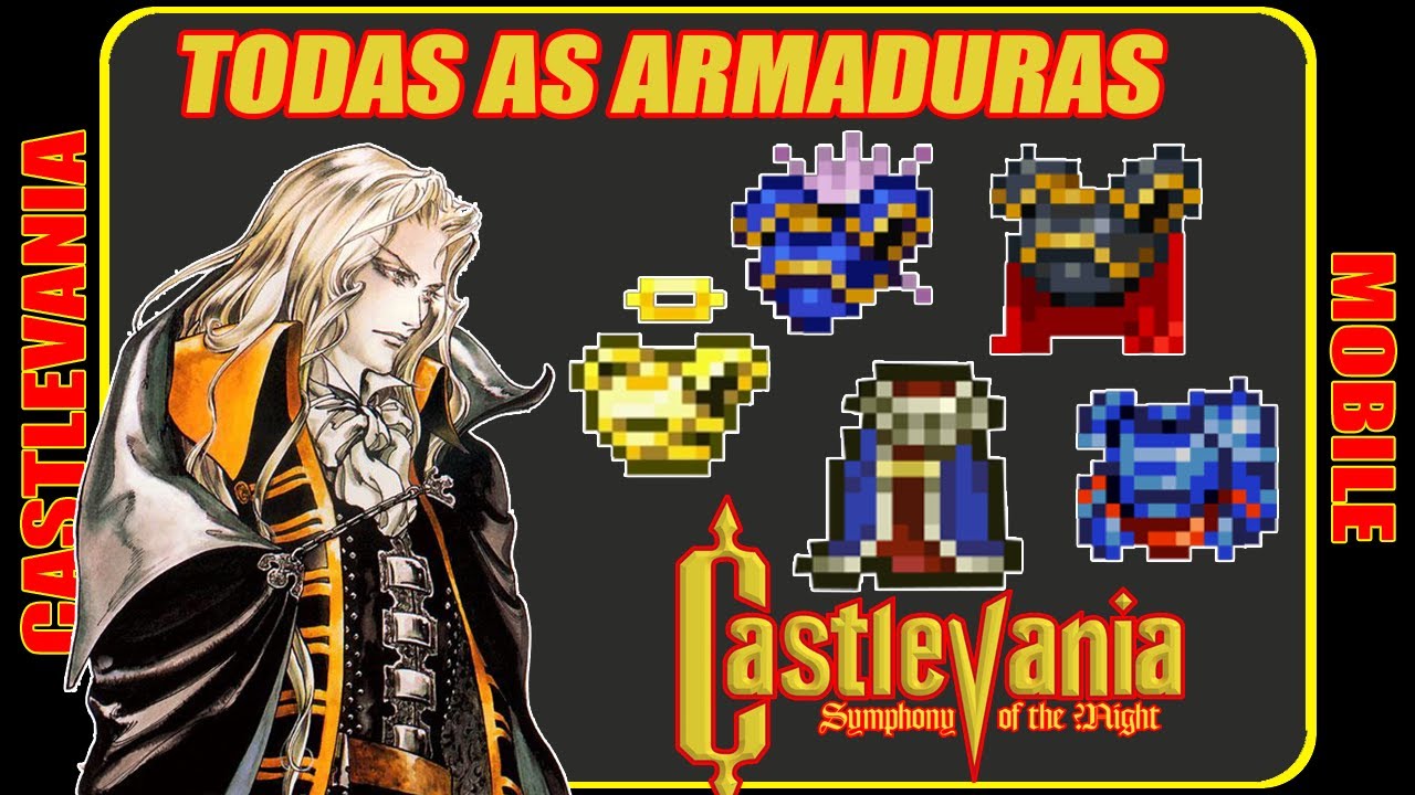 Todas as ARMADURAS e localização em Castlevania Symphony of the Night Mobile