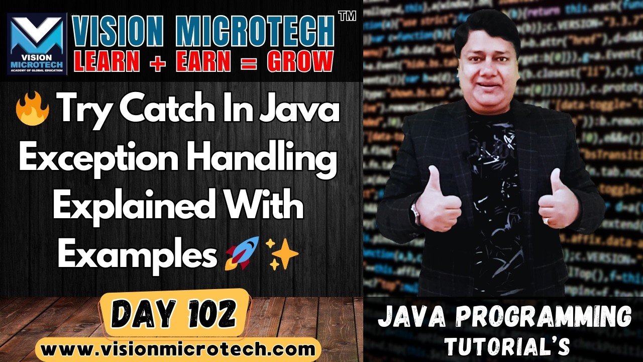 🔥 Try Catch In Java | Exception Handling Explained With Examples 🚀 ✨