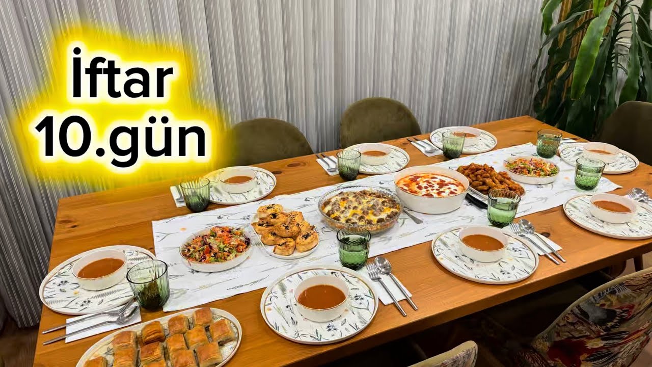 🕌İFTAR 10.GÜN MENÜ😍😇RAMAZAN MENÜLERİ / HÜNKARBEĞENDI BAKLAVA BÖREK KÖZ SEBZE ÇORBASI ÇIÇEK DOLMASI ￼