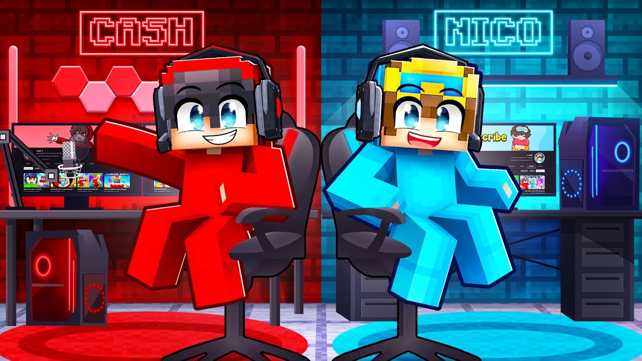 Nico vs Cash GAMING ROOM Battle In Minecraft!