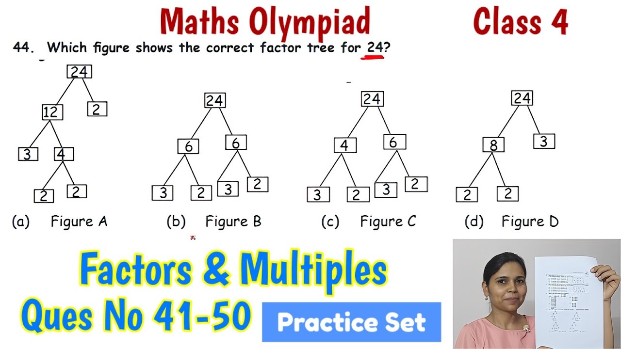 IMO Class 4 Practice Set| Class 4 Factor & Multiples Ques no 41-50 | Olympiad Exam for Class 4
