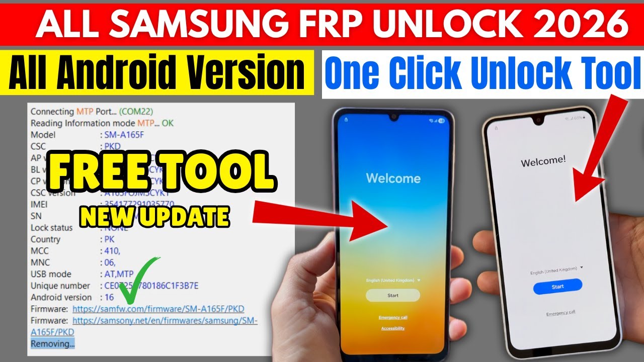 Samsung FRP Bypass, Unlock Tool 2026 | One Click FRP Unlock | Remove FRP Bypass Android (13...16)