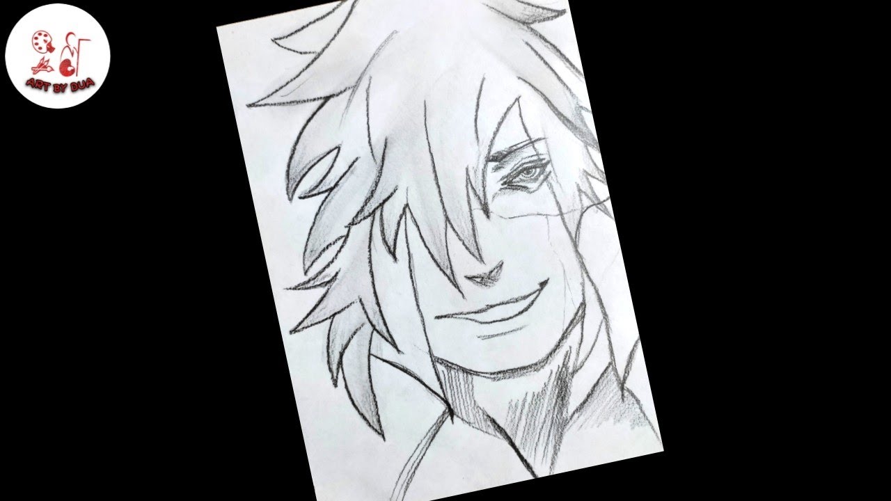 How to draw a sketch of Madara Uchiha |Anime sketch for Beginners.