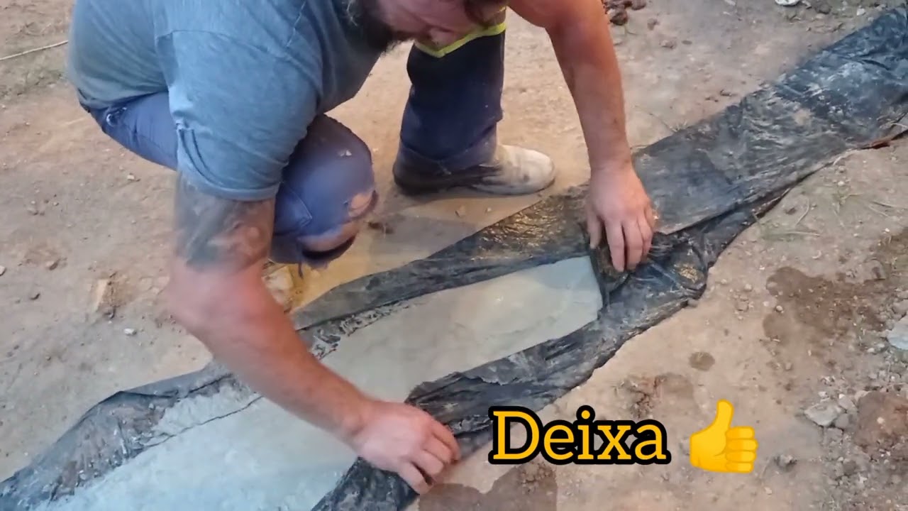 Dica de concretagem de baldrame com lona.