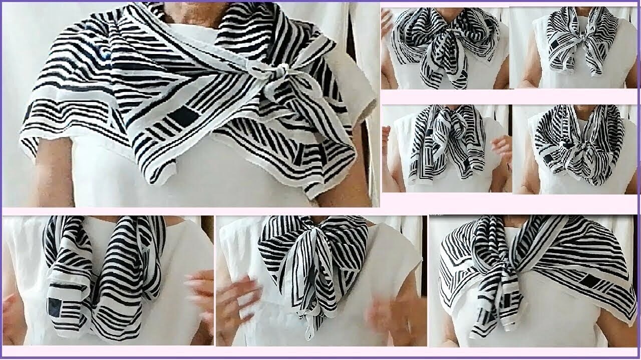 ♥9 arrangements to wear a black & white scarf　【モノトーンスカーフの巻き方】９アレンジ！