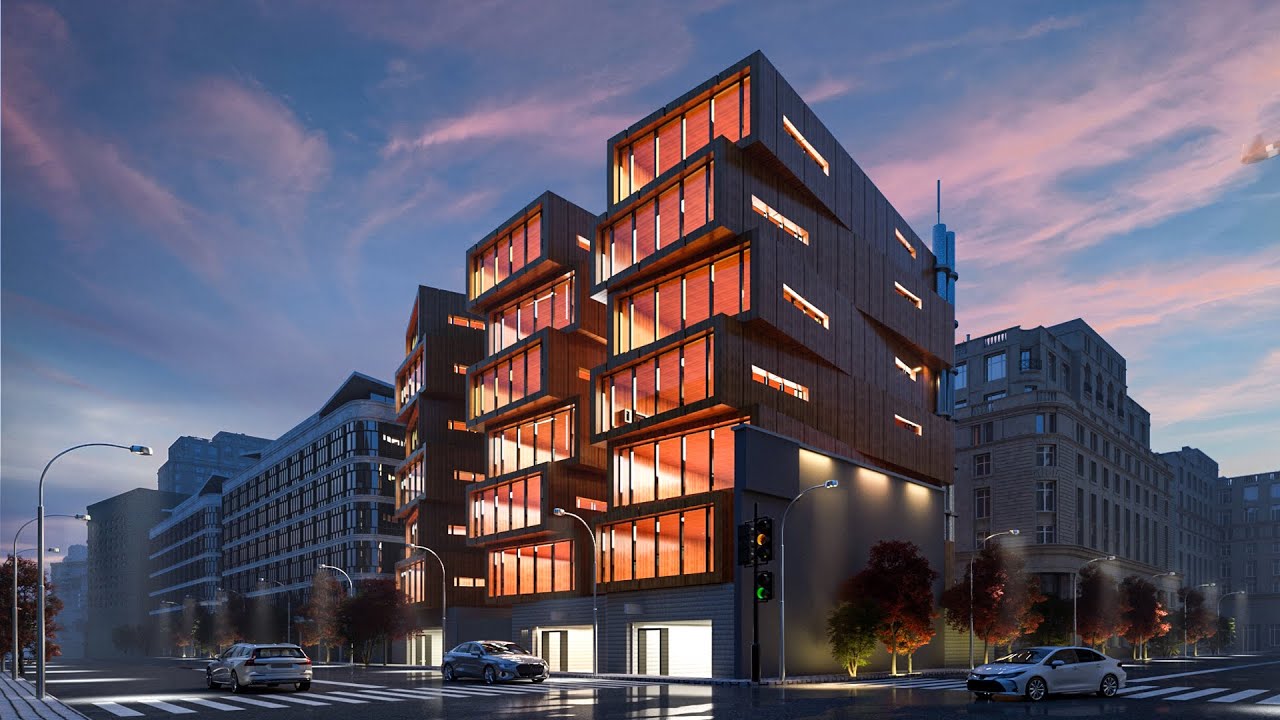 Night Exterior Rendering with V-Ray 6 & 3Ds Max | Free Material Library!