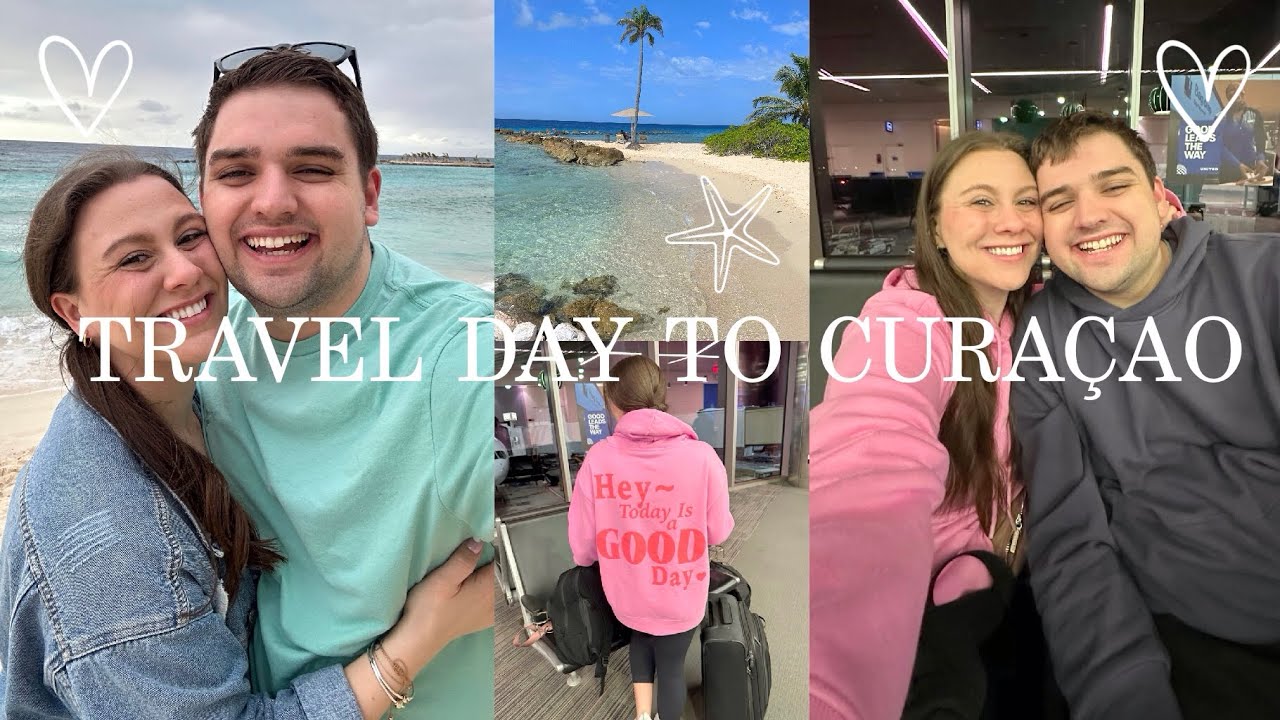 TRAVEL DAY TO CURAÇAO ✈️ 🐚 🤍 Marriott Hotel, beach, and a delicious dinner!