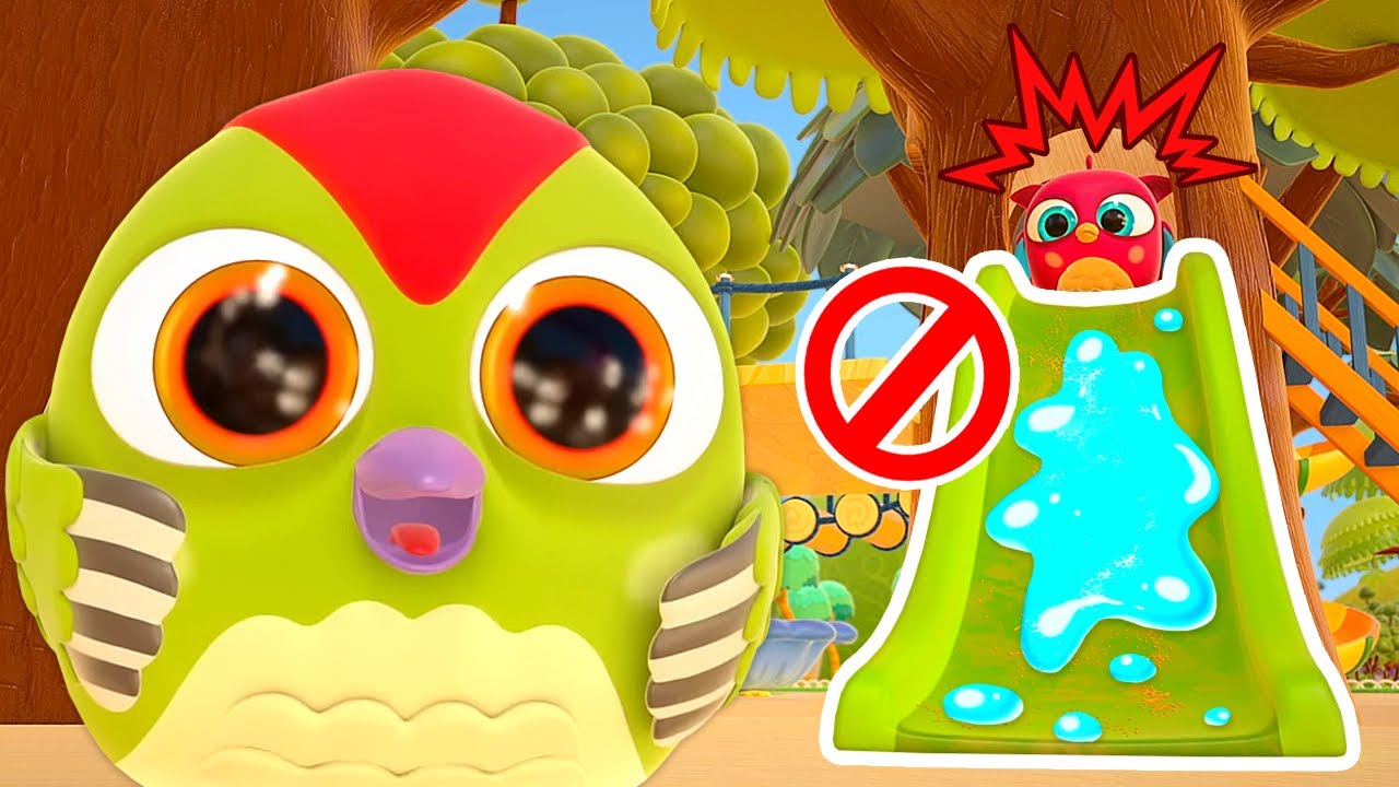 Peck Peck and Hop Hop want to ride down the slide after the rain. Full episodes & cartoons for kids.