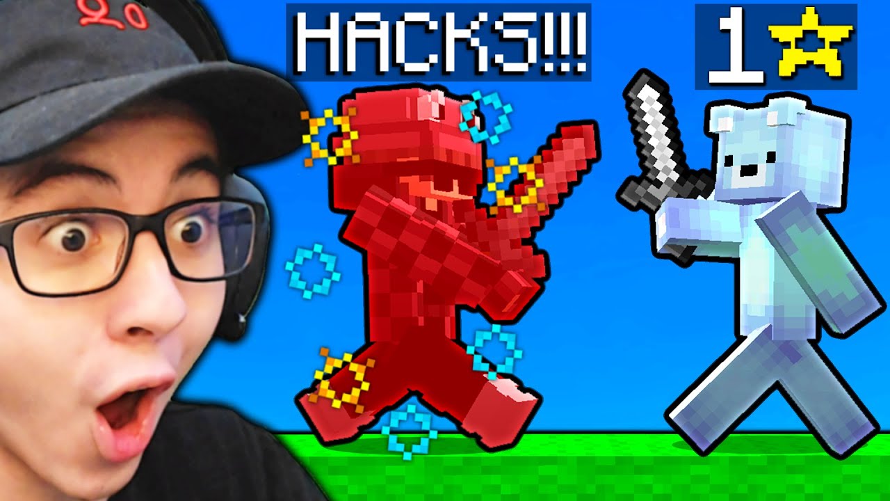 Сражайтесь 1 на 1 с профессионалами Bedwars на аккаунте 1-го уровня...