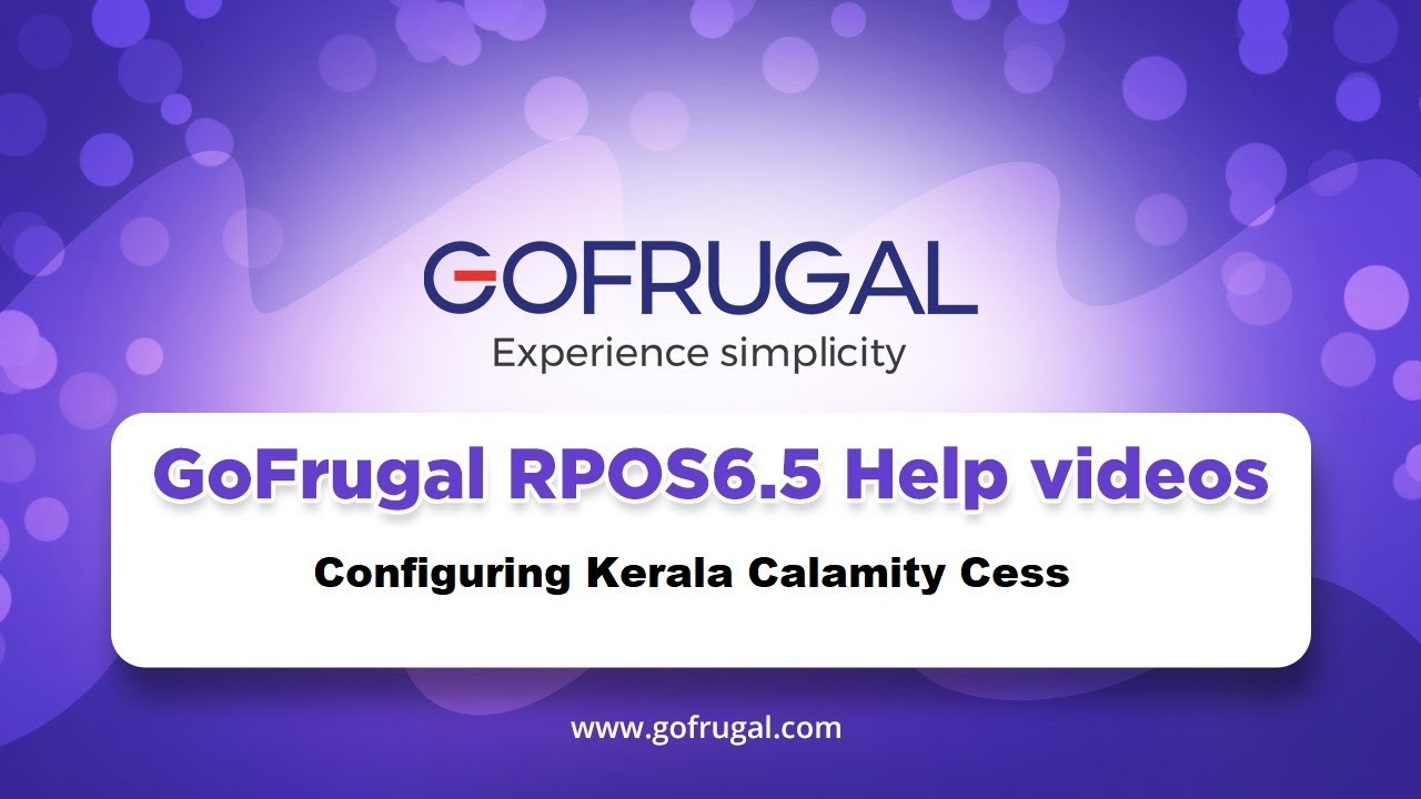 Steps to Configure Kerala Calamity Cess | RPOS6 | English